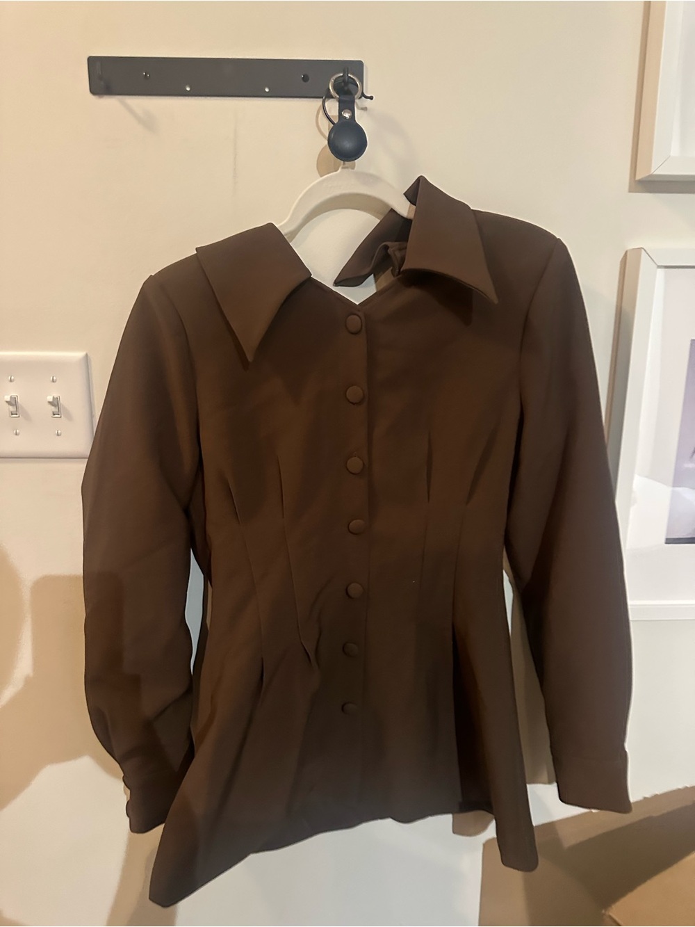 Odd Muse Classic Brown Button-Front Women's Top